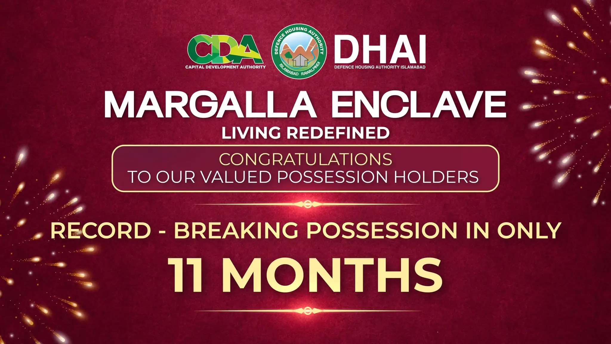 DHA Margalla Enclave first possession ceremony 2026 — historic 11-month delivery milestone in Zone 4, Islamabad